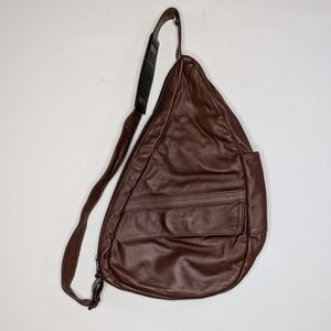 Ameribag Healthy Back Bag Brown Leather Crossbody Sling Bag